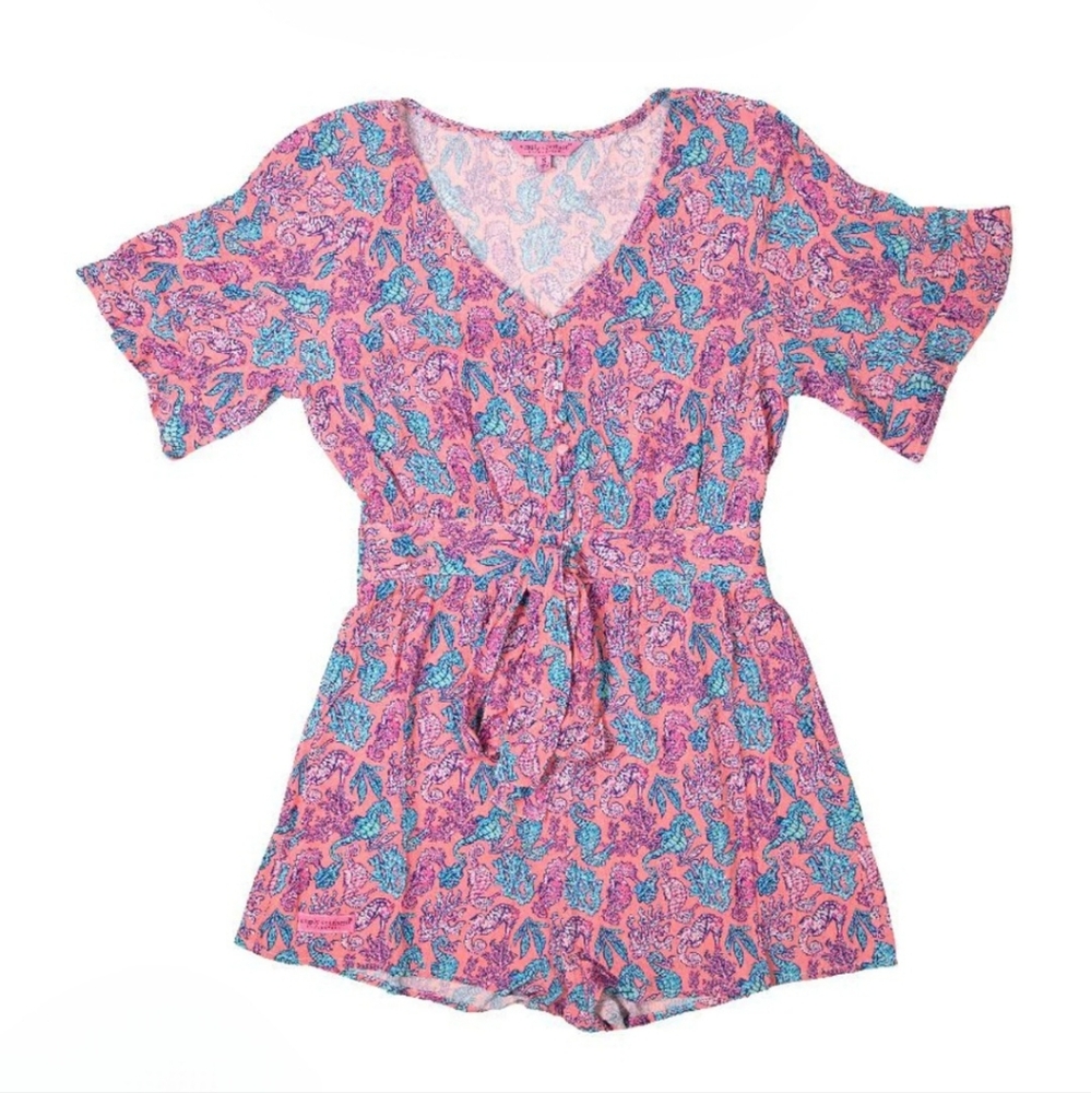 Nwt simply southern seahorse and coral print romper
